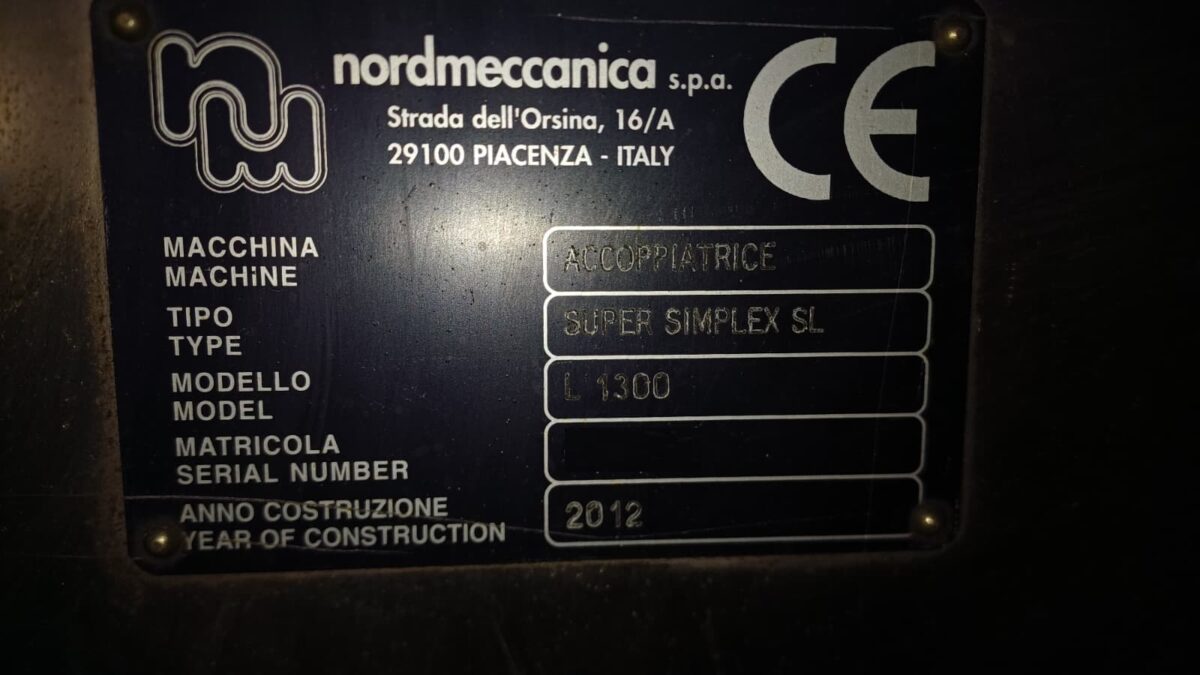 Laminadora sin solvente Nordmeccanica modelo Super Simplex SL año 2012 - Imagen 2