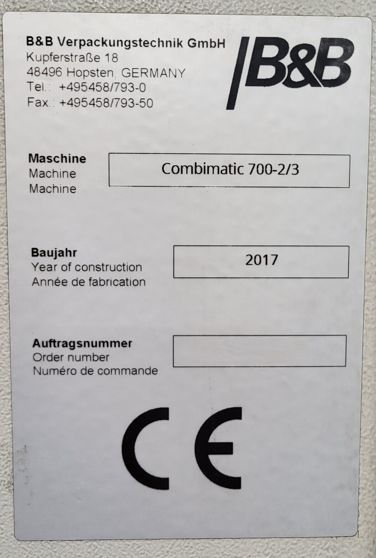 B&B Combimatic 700-2/3 packaging machine year 2017 - Image 14